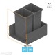 Šiukšliadėžių VS ENVI Free komplektas,&nbsp;KB 450-550&nbsp;mm, stalčiaus NL 550-650 mm, kibirų aukštis&nbsp;– 550&nbsp;mm, talpa&nbsp;– 35, 35 l