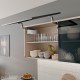 AVENTOS HS top pakėlimo sistema, S2201 mechanizmai, plataus aliuminio profilio fasadas, balti dangteliai