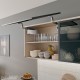AVENTOS HS top pakėlimo sistema, S2801 mechanizmai, siauro aliuminio profilio fasadas, balti dangteliai