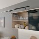 AVENTOS HS top pakėlimo sistema, S2201 mechanizmai, plataus aliuminio profilio fasadas, pilki dangteliai