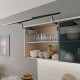 AVENTOS HS top pakėlimo sistema, S2801 mechanizmai, siauro aliuminio profilio fasadas, pilki dangteliai