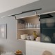 AVENTOS HS top pakėlimo sistema, S2201 mechanizmai, plataus aliuminio profilio fasadas, tamsiai pilki dangteliai