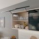 AVENTOS HS top pakėlimo sistema, S2501 mechanizmai, plataus aliuminio profilio fasadas, balti dangteliai, su SERVO-DRIVE