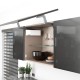 AVENTOS HS top pakėlimo sistema, S2201 mechanizmai, siauro aliuminio profilio fasadas, balti dangteliai, su SERVO-DRIVE