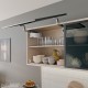 AVENTOS HS top pakėlimo sistema, S2201 mechanizmai, siauro aliuminio profilio fasadas, balti dangteliai, su SERVO-DRIVE
