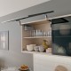 AVENTOS HS top pakėlimo sistema, S2201 mechanizmai, plataus aliuminio profilio fasadas, pilki dangteliai, su SERVO-DRIVE