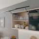 AVENTOS HS top pakėlimo sistema, S2201 mechanizmai, siauro aliuminio profilio fasadas, pilki dangteliai, su SERVO-DRIVE