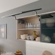 AVENTOS HS top pakėlimo sistema, S2511 mechanizmai, siauro aliuminio profilio fasadas, tamsiai pilki dangteliai
