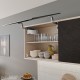 AVENTOS HS top pakėlimo sistema, S2811 mechanizmai, plonas medžio / plokštės fasadas, balti dangteliai, su SERVO-DRIVE