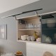 AVENTOS HS top pakėlimo sistema, S2511 mechanizmai, siauro aliuminio profilio fasadas, tamsiai pilki dangteliai, su SERVO-DRIVE