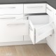 TANDEMBOX antaro D stalčiaus SPACE CORNER komplektas su SYNCROMOTION, NL&nbsp;650&nbsp;mm, 65&nbsp;kg, BLUMOTION, baltas „Silk“