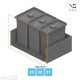 Šiukšliadėžių VS ENVI Free komplektas,&nbsp;KB 750&nbsp;mm, stalčiaus NL 400-500 mm, kibirų aukštis&nbsp;– 426&nbsp;mm, talpa&nbsp;– 28, 28, 21 l
