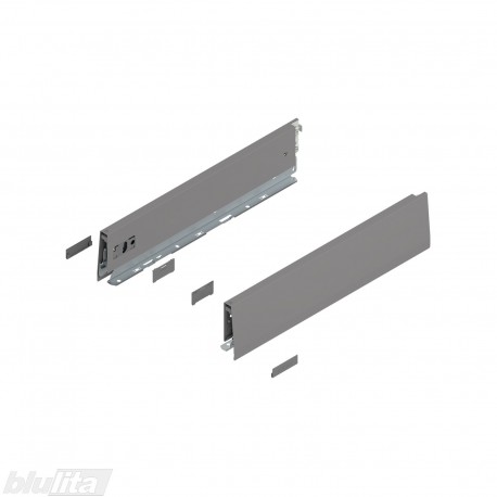MERIVOBOX stalčiaus šonai NL&nbsp;400&nbsp;mm, M&nbsp;aukštis, pilkos „Indium“ spalvos, kairys ir dešinys