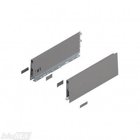 MERIVOBOX stalčiaus šonai NL&nbsp;350&nbsp;mm, K&nbsp;aukštis, pilkos „Indium“ spalvos, kairys ir dešinys