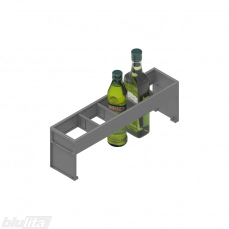 AMBIA-LINE komplektas buteliams laikyti, stalčiaus gylis NL 450 mm, rėmelio plotis 100 mm, tamsiai pilkos „Orion“ spalvos
