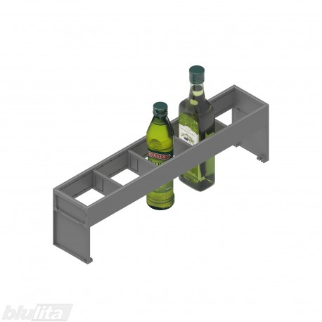 AMBIA-LINE komplektas buteliams laikyti, stalčiaus gylis NL 550 mm, rėmelio plotis 100 mm, tamsiai pilkos „Orion“ spalvos