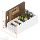 AMBIA-LINE komplektas buteliams laikyti, stalčiaus gylis NL 550 mm, rėmelio plotis 200 mm, baltos „Silk“ spalvos