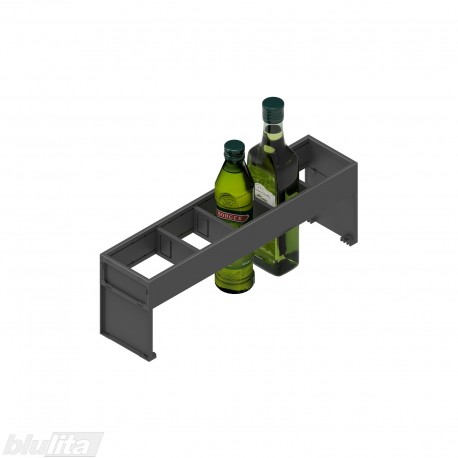 AMBIA-LINE komplektas buteliams laikyti, stalčiaus gylis NL 450 mm, rėmelio plotis 100 mm, juodos „Carbon“ spalvos