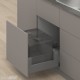 MERIVOBOX E padidinto ištraukimo stalčius su BOXCOVER ir stiklu, NL&nbsp;500&nbsp;mm, 70&nbsp;kg, TIP-ON BLUMOTION, pilkas „Orion“