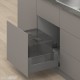 MERIVOBOX E padidinto ištraukimo stalčius su BOXCOVER ir stiklu, NL&nbsp;550&nbsp;mm, 70&nbsp;kg, TIP-ON BLUMOTION, pilkas „Orion“, EXPANDO&nbsp;T