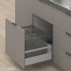 MERIVOBOX E padidinto ištraukimo stalčius su relingu, NL&nbsp;550&nbsp;mm, 70&nbsp;kg, BLUMOTION, pilkas „Indium“, EXPANDO&nbsp;T