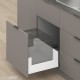 MERIVOBOX E padidinto ištraukimo stalčius su BOXCOVER, NL&nbsp;450&nbsp;mm, 70&nbsp;kg, BLUMOTION, baltas „Silk“