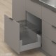MERIVOBOX E padidinto ištraukimo stalčius su BOXCOVER, NL&nbsp;550&nbsp;mm, 70&nbsp;kg, BLUMOTION, pilkas „Indium“