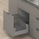 MERIVOBOX E padidinto ištraukimo stalčius su BOXCOVER, NL&nbsp;550&nbsp;mm, 70&nbsp;kg, BLUMOTION, pilkas „Indium“, EXPANDO&nbsp;T