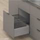 MERIVOBOX E padidinto ištraukimo stalčius su BOXCAP, NL&nbsp;550&nbsp;mm, 70&nbsp;kg, BLUMOTION, pilkas „Indium“