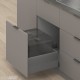 MERIVOBOX E padidinto ištraukimo stalčius su BOXCAP, NL&nbsp;550&nbsp;mm, 70&nbsp;kg, BLUMOTION, pilkas „Orion“