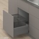 MERIVOBOX E padidinto ištraukimo stalčius su BOXCAP, NL&nbsp;450&nbsp;mm, 70&nbsp;kg, TIP-ON BLUMOTION, pilkas „Orion“
