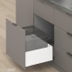 MERIVOBOX E padidinto ištraukimo stalčius su BOXCAP, NL&nbsp;550&nbsp;mm, 70&nbsp;kg, BLUMOTION, baltas „Silk“, EXPANDO&nbsp;T