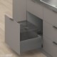 MERIVOBOX E padidinto ištraukimo stalčius su BOXCAP, NL&nbsp;550&nbsp;mm, 70&nbsp;kg, BLUMOTION, pilkas „Orion“, EXPANDO&nbsp;T