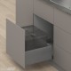 MERIVOBOX E padidinto ištraukimo stalčius su BOXCAP, NL&nbsp;550&nbsp;mm, 70&nbsp;kg, TIP-ON BLUMOTION, pilkas „Orion“, EXPANDO&nbsp;T
