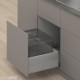 MERIVOBOX E padidinto ištraukimo stalčius su BOXCAP, NL&nbsp;550&nbsp;mm, 70&nbsp;kg, TIP-ON BLUMOTION, pilkas „Indium“, EXPANDO&nbsp;T