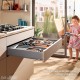 MERIVOBOX M stalčiaus komplektas, NL&nbsp;450&nbsp;mm, 40&nbsp;kg, TIP-ON BLUMOTION, pilkas „Orion“, EXPANDO&nbsp;T