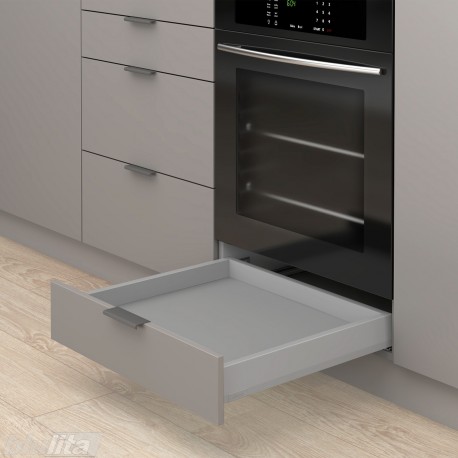 MERIVOBOX N stalčiaus komplektas, NL&nbsp;500&nbsp;mm, 40&nbsp;kg, TIP-ON BLUMOTION, pilkas „Indium“