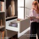 MERIVOBOX E stalčiaus komplektas su BOXCOVER ir stiklu, NL&nbsp;450&nbsp;mm, 40&nbsp;kg, BLUMOTION, baltas „Silk“