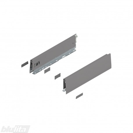 MERIVOBOX stalčiaus šonai NL&nbsp;350&nbsp;mm, M&nbsp;aukštis, pilkos „Indium“ spalvos, kairys ir dešinys
