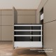 MERIVOBOX M+3xZRR stalčiaus komplektas su 3&nbsp;x&nbsp;relingais, NL&nbsp;270&nbsp;mm, 40&nbsp;kg, BLUMOTION, baltas „Silk“, EXPANDO&nbsp;T