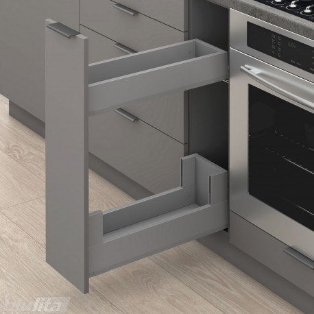 MERIVOBOX SPACE TWIN komplektas su BOXCOVER, NL&nbsp;300&nbsp;mm, 40&nbsp;kg, BLUMOTION, pilkas „Indium“
