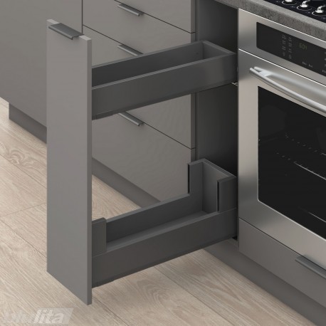 MERIVOBOX SPACE TWIN komplektas su BOXCOVER, NL&nbsp;350&nbsp;mm, 40&nbsp;kg, BLUMOTION, pilkas „Orion“