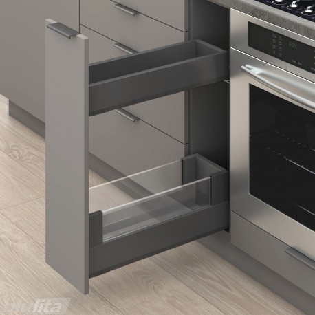 MERIVOBOX SPACE TWIN komplektas su BOXCOVER, NL&nbsp;500&nbsp;mm, 40&nbsp;kg, BLUMOTION, pilkas „Orion“