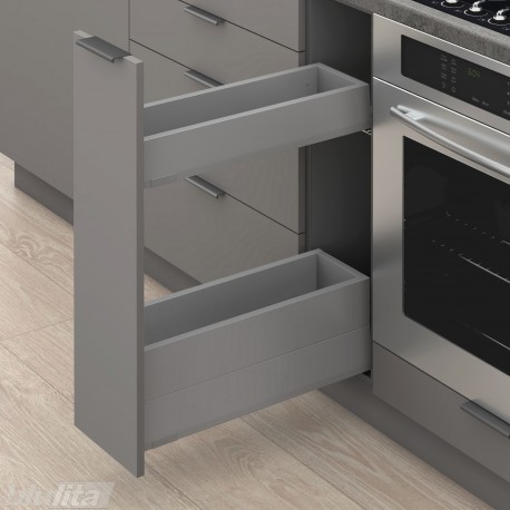 MERIVOBOX SPACE TWIN komplektas su BOXCAP, NL&nbsp;500&nbsp;mm, 40&nbsp;kg, BLUMOTION, pilkas „Indium“