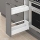 MERIVOBOX SPACE TWIN komplektas su relingu, NL&nbsp;550&nbsp;mm, 40&nbsp;kg, BLUMOTION, baltas „Silk“