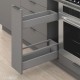 MERIVOBOX SPACE TWIN komplektas su relingu, NL&nbsp;500&nbsp;mm, 40&nbsp;kg, BLUMOTION, pilkas „Indium“