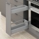 MERIVOBOX SPACE TWIN komplektas su relingu, NL&nbsp;550&nbsp;mm, 40&nbsp;kg, BLUMOTION, pilkas „Indium“, EXPANDO&nbsp;T