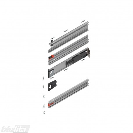 REVEGO duo nišos bėgelių komplektas su TIP-ON, NL&nbsp;675&nbsp;mm, dešinys