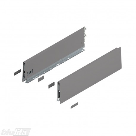 MERIVOBOX stalčiaus šonai NL&nbsp;450&nbsp;mm, K&nbsp;aukštis, pilkos „Indium“ spalvos, kairys ir dešinys