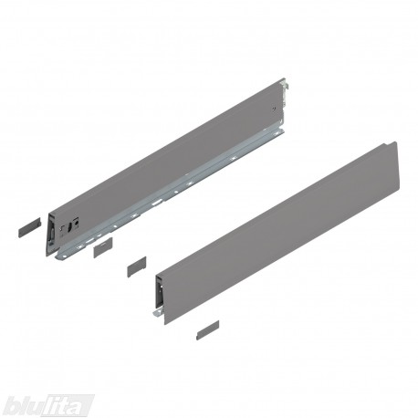MERIVOBOX stalčiaus šonai NL&nbsp;550&nbsp;mm, M&nbsp;aukštis, pilkos „Indium“ spalvos, kairys ir dešinys